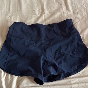 lululemon athletica Navy Athletic Speed High Rise Shorts 4in inseam